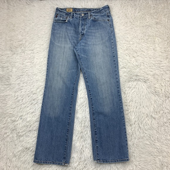 Vintage Abercrombie Fitch Jeans Men 28x29 Blue Pants Boot Button Fly Denim Y2K - Picture 1 of 16